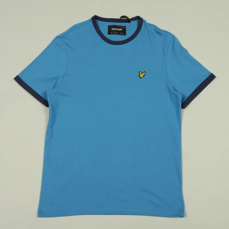 Lyle and Scott Ringer T-Shirt - Yale Blue/Navy